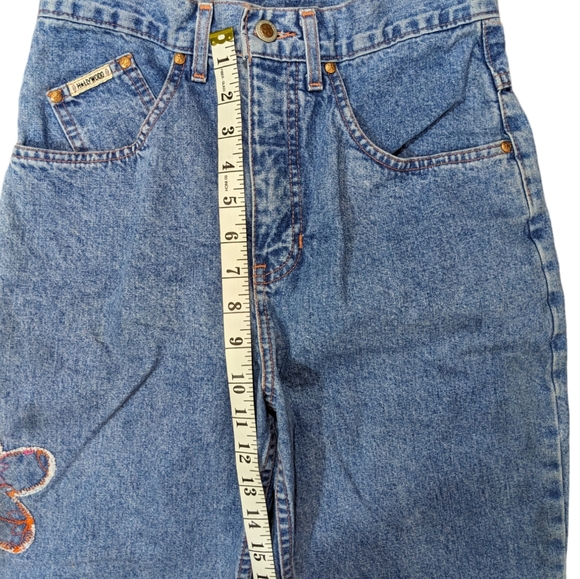 Vintage Hollywood Women's Size 27 100% Cotton Denim Jeans with Flower Pa… - Picture 13 of 15